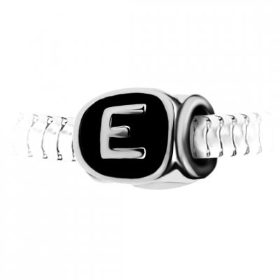 SO CHARM BIJOUX Charm perle lettre E en acier par SC Crystal BEA0269-E