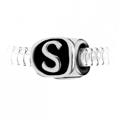 SO CHARM BIJOUX Charm perle lettre S en acier par SC Crystal BEA0269-S