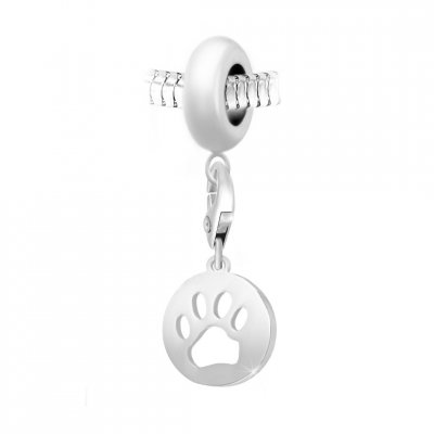 SO CHARM BIJOUX Charm perle patte par SC Crystal Paris&reg; BEA0044+CH0468-argent