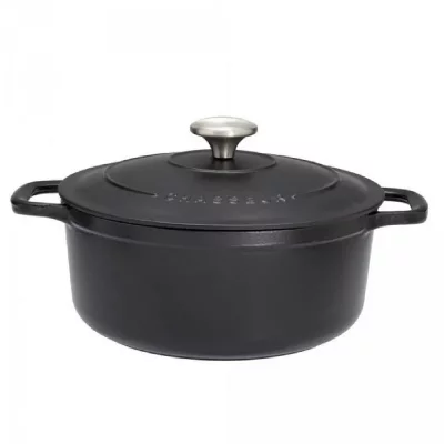 CHASSEUR  11847101 Mini-cocotte, Fonte &eacute;maill&eacute;e, Noir Mat, 10 cm