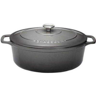 CHASSEUR  Cocotte en fonte ovale 35 cm Caviar - Sublime