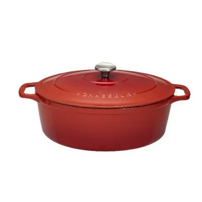 CHASSEUR  Cocotte en fonte ovale 35 cm Rubis - Sublime