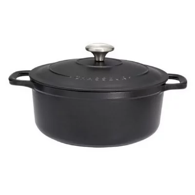 CHASSEUR  - cocotte ovale en fonte &eacute;maill&eacute;e 24cm noir - puc472801