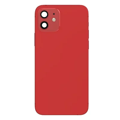 AVIZAR Ch&acirc;ssis Complet pour iPhone 12 Cadre central et Vitre arri&egrave;re Rouge