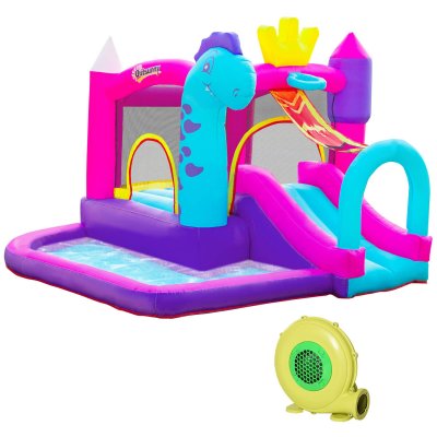 OUTSUNNY Ch&acirc;teau gonflable enfant - gonfleur, sac de transport - Oxford multicolore