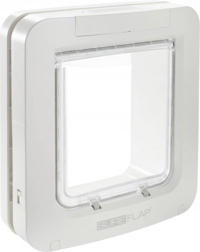 SUREFLAP Chati&egrave;re  XXL blanche, &agrave; Lecteur de puces - Chien et chat