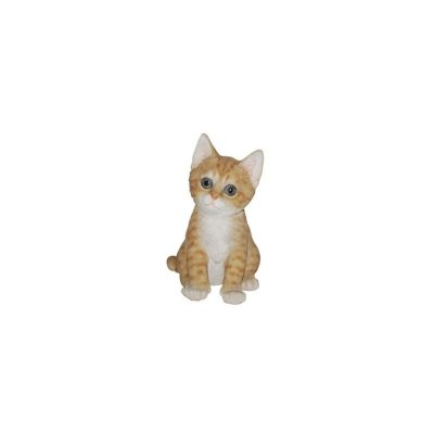 RIVIERA Chaton assis roux 20 cm - en r&eacute;sine - 200251