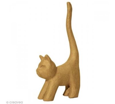  Chaton en papier m&acirc;ch&eacute; 16,5 cm - D&eacute;copatch - couleur variant