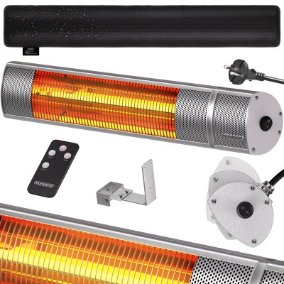 MONZANA&REG; Chauffage radiant infrarouge 2000W Argent&eacute;