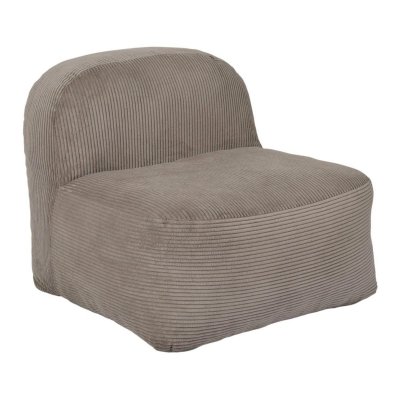 Chauffeuse Lounge En Mousse Et Tissu Velours C&ocirc;tel&eacute; Taupe - Amory