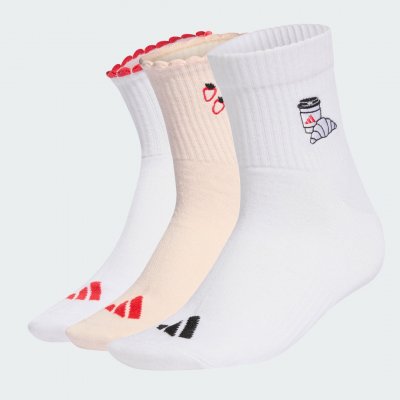 ADIDAS Chaussettes  imprim&eacute;es rose blanc (3 paires) - XL