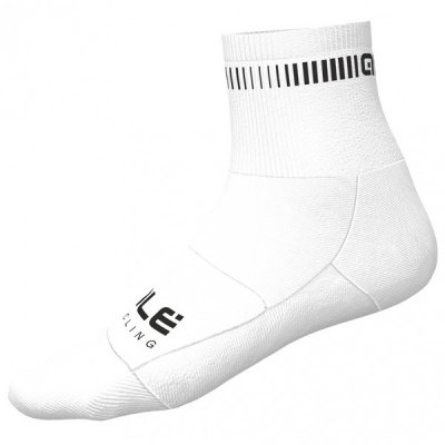 ALE Chaussettes Al&eacute; Logo Qskin - Blanc-Noir} - M}, Blanc-Noir}