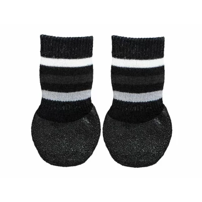 TRIXIE Chaussettes antid&eacute;rapantes noires pour chiens XS-S 