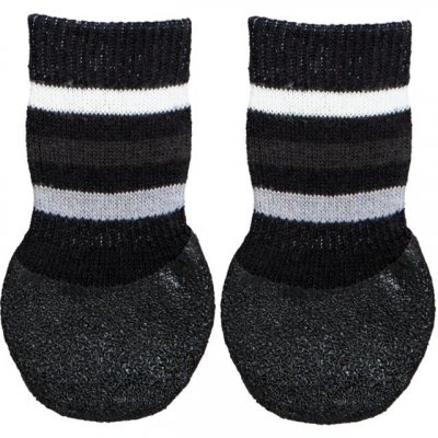TRIXIE Chaussettes Pour Chiens, Anti-D&eacute;rapant, 2 Pcs, Noir - Mon Animalerie