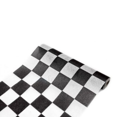 HOBI Chemin de table intiss&eacute; damier 27 cm x 5 m