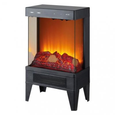 PUR LINE Chemin&eacute;e &eacute;lectrique de 2kW au design moderne noir 