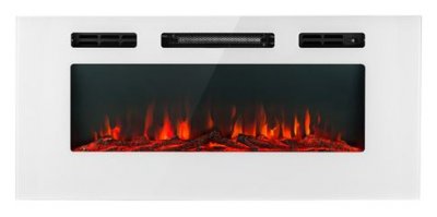 KLARSTEIN Chemin&eacute;e &eacute;lectrique - Galeras - mural et encastrable - 1800 W - LED 3 couleurs - Blanc