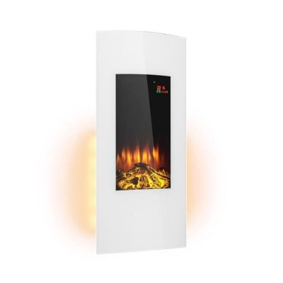 KLARSTEIN Chemin&eacute;e &eacute;lectrique - Lamington - 2000 W Flammes LED - Chauffage &agrave; air puls&eacute; - Blanc