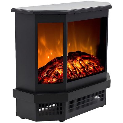 VENTE UNIQUE Chemin&eacute;e &eacute;lectrique po&ecirc;le etna - L55.8 x P22.5 x H51.6 cm - Noire