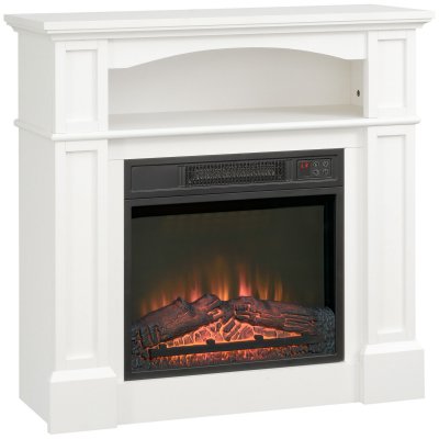 HOMCOM Chemin&eacute;e &eacute;lectrique XL style  80x32x80cm Blanc