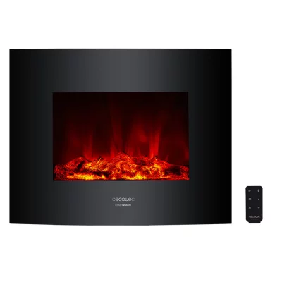 CECOTEC Chemin&eacute;e murale &eacute;lectrique d&eacute;corative  Warm 2600 Curved Flames 2000W