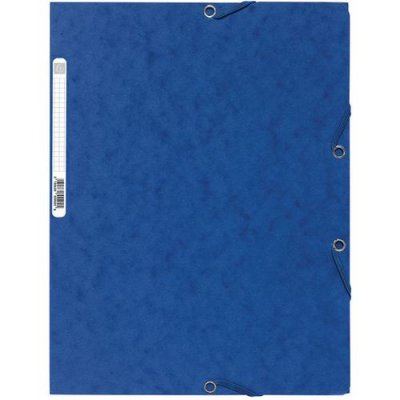 EXACOMPTA Chemise 3 Rabats &Agrave; &Eacute;lastiques Carte Lustr&eacute;e 400g/m2 A4 Bleu
