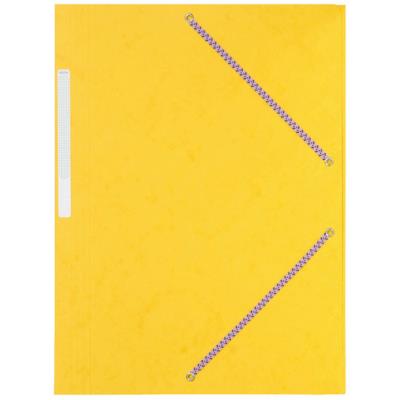 Chemise 3 rabats &agrave; &eacute;lastiques. Coloris : jaune. Carte lustr&eacute;e 7/10 &egrave;me. 600g