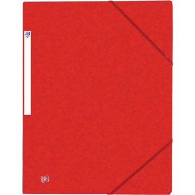 ELBA Chemise &agrave; 3 rabats &eacute;lastiques - 21 x 29,7 cm - carte lustr&eacute;e - rouge