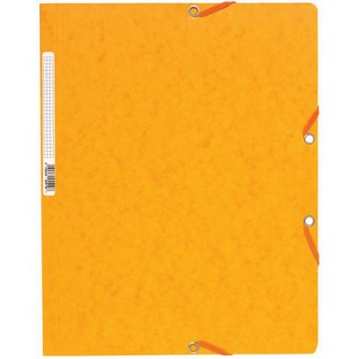 EXACOMPTA Chemise &Agrave; &Eacute;lastique Sans Rabat Carte Lustr&eacute;e 400gm&sup2; A4 Jaune