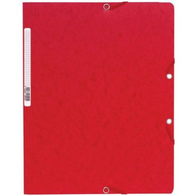 EXACOMPTA Chemise &Agrave; &Eacute;lastique Sans Rabat Carte Lustr&eacute;e 400gm&sup2; A4 Rouge
