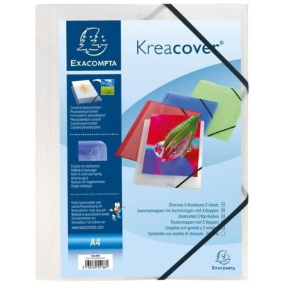 EXACOMPTA Chemise &Agrave; &Eacute;lastiques 3 Rabats Kreacover&reg; - A4 Transparent