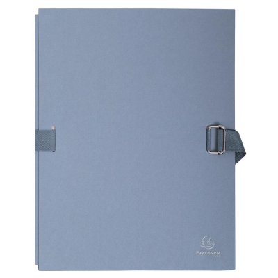 EXACOMPTA Chemise &agrave; sangle papier toil&eacute; avec rabat gris