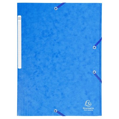 EXACOMPTA Chemise  Maxi Capacity - 3 rabats et &eacute;lastique - carte lustr&eacute;e 425g - coloris bleu