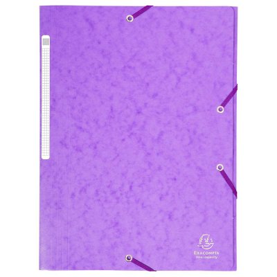 EXACOMPTA Chemise  Maxi Capacity - 3 rabats et &eacute;lastique - carte lustr&eacute;e 425g - coloris mauve