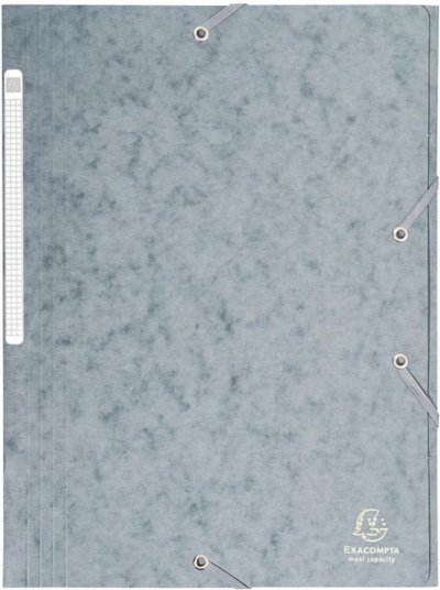 EXACOMPTA Chemise Maxi Capacity Carte Lustr&eacute;e 425gm&sup2; A4 Gris