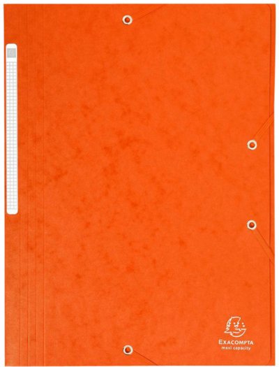 EXACOMPTA Chemise Maxi Capacity Carte Lustr&eacute;e 425gm&sup2; A4 Orange