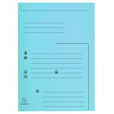 EXACOMPTA Chemises &agrave; rabats jura 250 contact 210g bleu x 25
