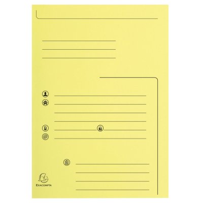 EXACOMPTA Chemises &agrave; rabats jura 250 contact 210g jaune x 25