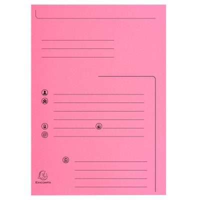 EXACOMPTA Chemises &agrave; rabats jura 250 contact 210g rose x 25