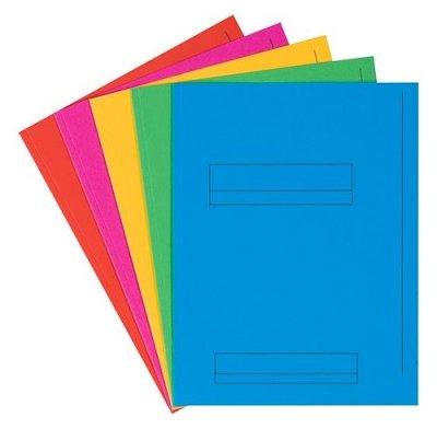 FAST Chemises dossier 2 rabats 24 x 32 cm 5 couleurs vives assorties - Paquet de 50