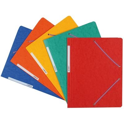 GéNéRIQUE Chemises simples avec &eacute;lastiques, 390G. Sans rabat. Coloris assortis - Paquet de 10