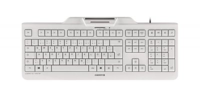 CHERRY  Clavier et Lecteur de Puce Int&eacute;gr&eacute;e (ID) Blanc