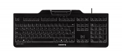 CHERRY  Clavier et Lecteur de Puce Int&eacute;gr&eacute;e (ID) Noir