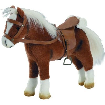 GOTZ Cheval en peluche avec selle et harnais marron de la marque 