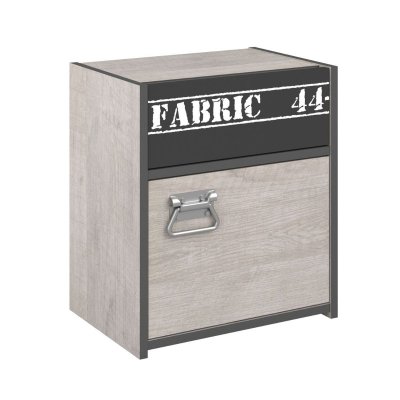 Chevet 1 porte 1 tiroir bois gris&eacute; anthracite 40x28xH45cm