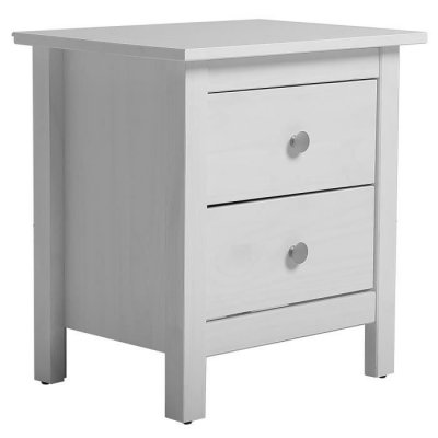 Chevet BETTY BLANC 2 tiroirs en pin massif - VS Venta-Stock