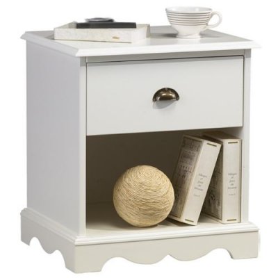Chevet Blanc 1 Tiroir de Style Anglais - Lots de vente: Lot de 1