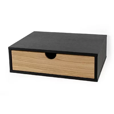 Chevet Mural Design en Bois ""Tafar"" 40cm Noir
