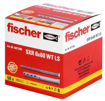 FISCHER Cheville avec vis &agrave; bois 6x60 mm SXR  x50