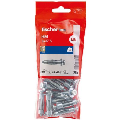 FISCHER Cheville  HM-S pour corps creux 6 mm x 37 mm sachet de 25